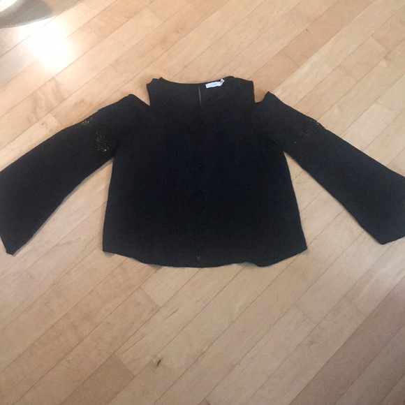 LUSH Chiffon Open Shoulder Peasant Blouse - Picture 2 of 3